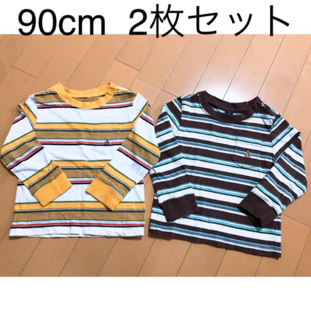 babyGAP(ベビーギャップ)のbaby GAP 90㎝ ボーダーロンT 2枚セット キッズ/ベビー/マタニティのキッズ服男の子用(90cm~)(Tシャツ/カットソー)の商品写真