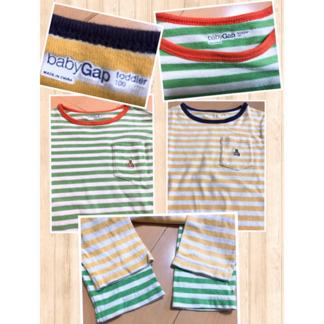 babyGAP(ベビーギャップ)のbaby GAP 100㎝ ボーダーロンT 2枚セット キッズ/ベビー/マタニティのキッズ服男の子用(90cm~)(Tシャツ/カットソー)の商品写真