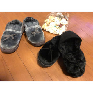 🍀あったかモコモコレディースシューズ・2足セット‼️(ローファー/革靴)