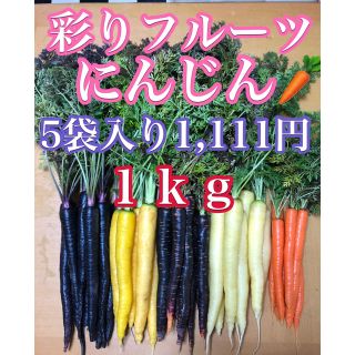 彩りフルーツにんじん１ｋｇ5袋入り。無農薬野菜(野菜)