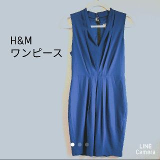 エイチアンドエム(H&M)のH&M 結婚式 ブルーワンピース (ひざ丈ワンピース)