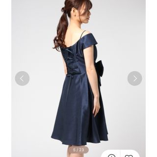 大人気!マギー着用 エメ ドレス 総レース ノースリーブ ネイビー