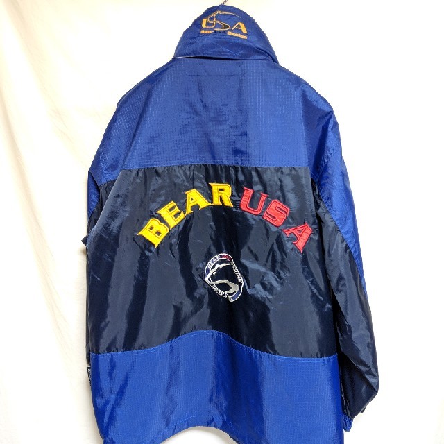 90s ヴィンテージ Bear USA ベアー 刺繍ロゴ ナイロンジャケット