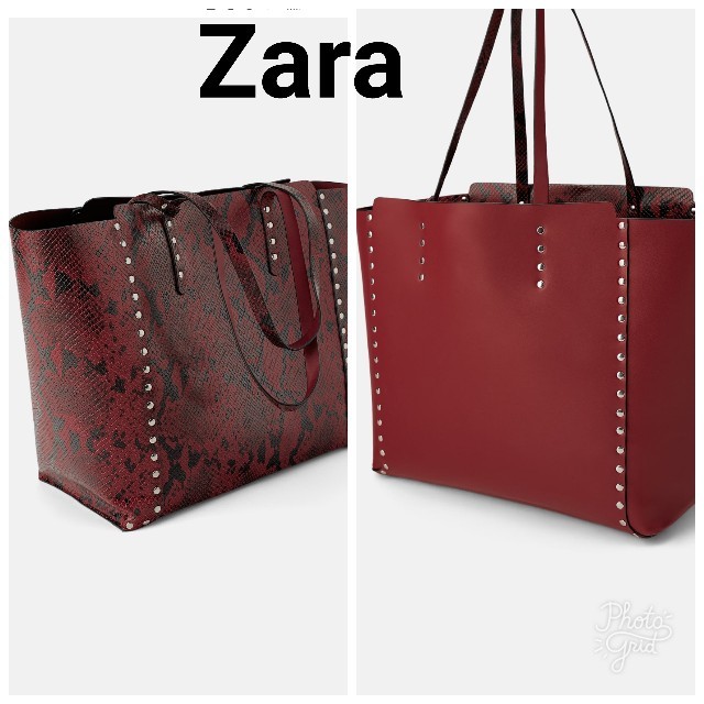 ZARA(ザラ)のZARA2way リバーシブル スタッズトートバッグハンドバッグショルダーバッグ レディースのバッグ(ハンドバッグ)の商品写真