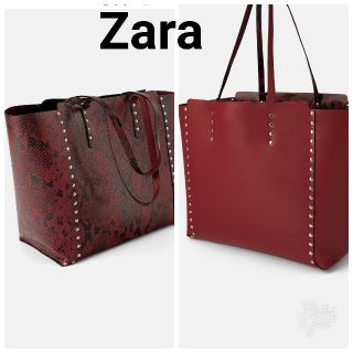 ザラ(ZARA)のZARA2way リバーシブル スタッズトートバッグハンドバッグショルダーバッグ(ハンドバッグ)