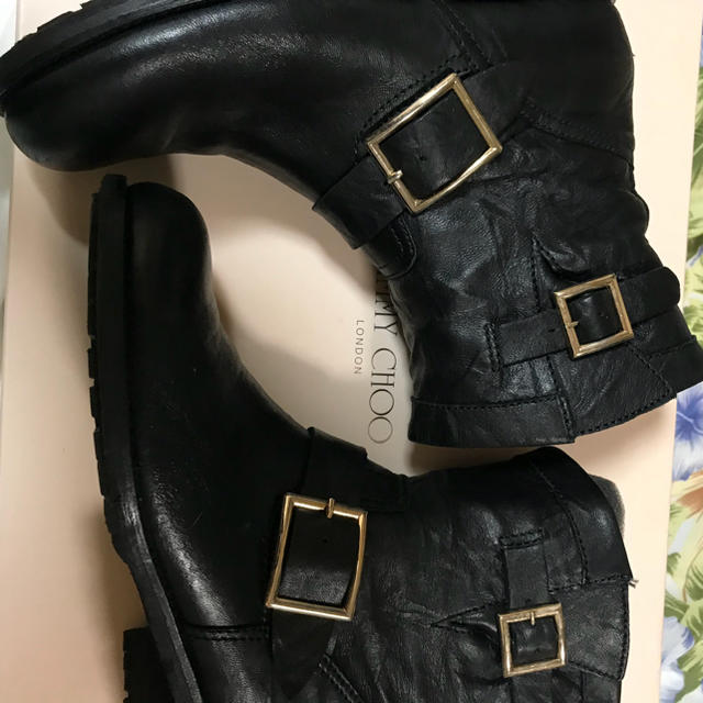 JIMMY CHOO(ジミーチュウ)のジミーチュウ バイカーブーツ 38 レディースの靴/シューズ(ブーツ)の商品写真