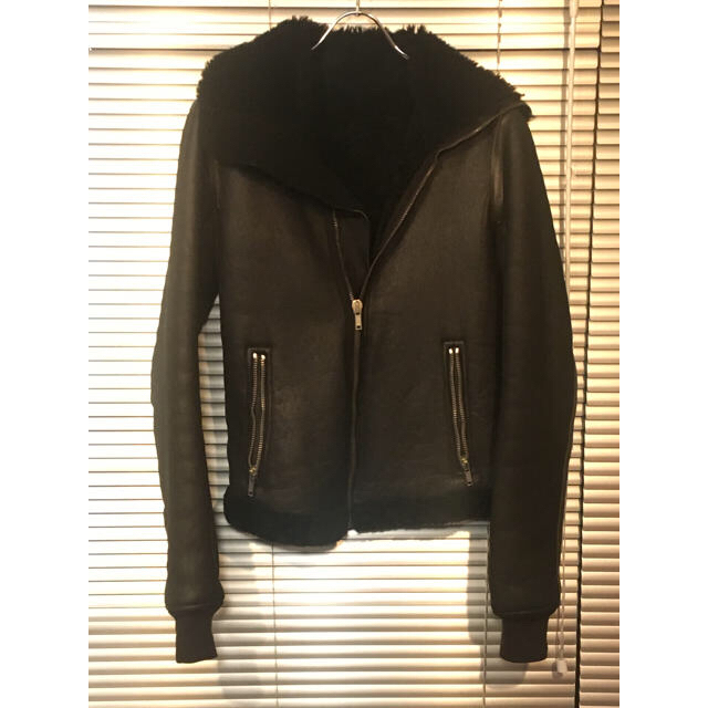 Rick Owens(リックオウエンス)の【最終値下】RickOwens ムートンレザージャケット ライダース メンズのジャケット/アウター(レザージャケット)の商品写真