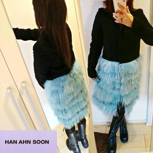 HAN AHN SOON(ハンアンスン)の定15万！ハンアンスンコレクション コート マヌーシュ フェレ  ガムルージュ レディースのジャケット/アウター(ロングコート)の商品写真