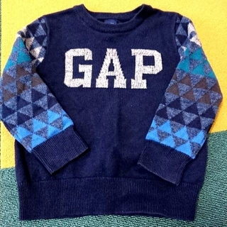 ベビーギャップ(babyGAP)のgap コットン ニット ロゴ セーター 3歳 100 ロゴ (ニット)