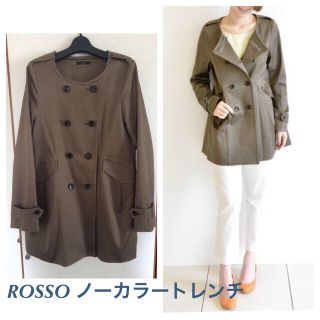 アーバンリサーチロッソ(URBAN RESEARCH ROSSO)のみーこ様専用:ノーカラートレンチコート(トレンチコート)