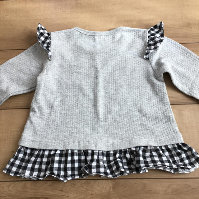 ふりふり！ギンガムチェックトップス キッズ/ベビー/マタニティのキッズ服女の子用(90cm~)(Tシャツ/カットソー)の商品写真