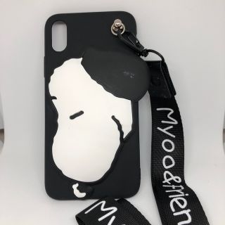 スヌーピー(SNOOPY)の少々汚れ有り スヌーピー iPhoneX シリコン ネックホルダー付(iPhoneケース)