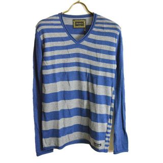 ドレストリップ(Drestrip)の新品　ドレストリップ 　スターエンボス加工ボーダーVネックカットソー　S(Tシャツ/カットソー(七分/長袖))