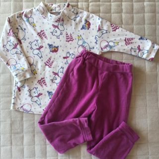 ユニクロ(UNIQLO)のユニクロ 110㎝ 女の子長袖ムーミンパジャマ 紫(パジャマ)