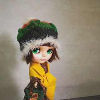 [専用様]ブライス用ケーブル編みニット帽+マルチカラー帽(人形)