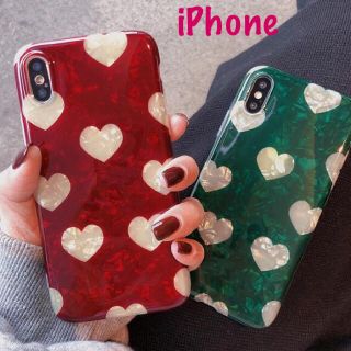 アイフォーン(iPhone)の《新品》♡新作♡iPhone キラキラシェルケース ハート❤︎(iPhoneケース)