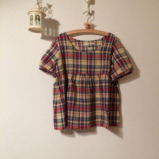 パーリッシィ(PAR ICI)のparici チェック tops⌂(カットソー(半袖/袖なし))