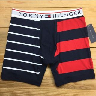 トミーヒルフィガー(TOMMY HILFIGER)の新品【メンズM】★トミー★ボーダー×無地！目を惹くボクサーパンツ/紺/下着(ボクサーパンツ)