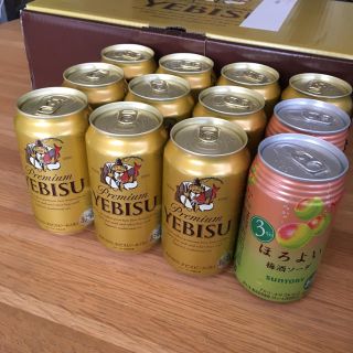 サッポロ(サッポロ)のプレミアムエビス ビールセット 12缶 (内2缶 ほろよい 梅酒ソーダ他)(ビール)