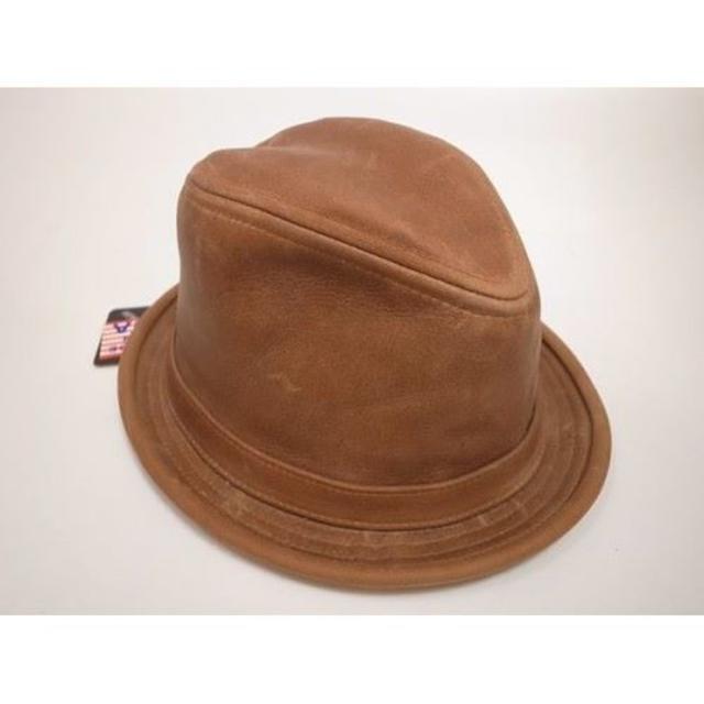 ニューヨークハットVintage Leather Fedora Rust XLRustサイズ