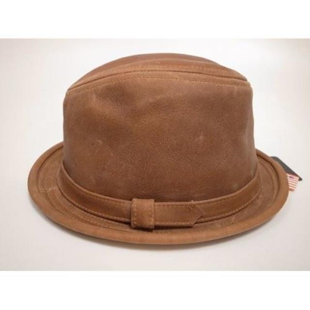 NEW YORK HAT(ニューヨークハット)のニューヨークハットVintage Leather Fedora Rust XL メンズの帽子(ハット)の商品写真