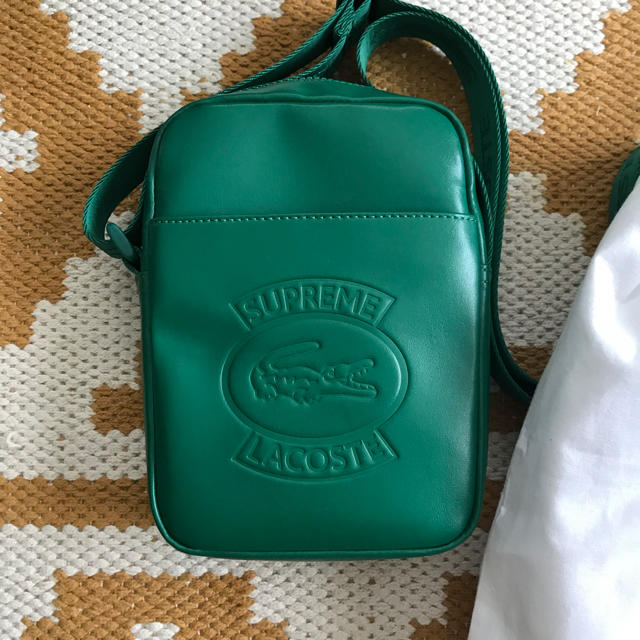 supreme × lacoste shoulder bag green