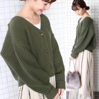 スローブイエナ(SLOBE IENA)の2017aw カシミヤ混 畦ショートカーディガン(カーディガン)