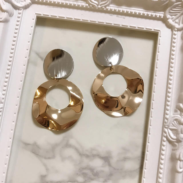 Ameri VINTAGE(アメリヴィンテージ)のsilver gold✩︎‧₊simple design＊ ハンドメイドのアクセサリー(ピアス)の商品写真