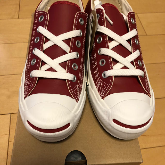 CONVERSE(コンバース)の新品未使用 コンバース ジャックパーセル 23.5 red レザー レディースの靴/シューズ(スニーカー)の商品写真
