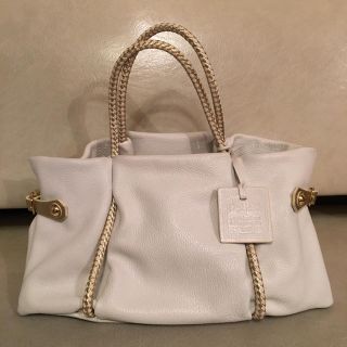 イエナ(IENA)のIENA購入♡PotioR羊革マットゴールドホワイトバック(トートバッグ)