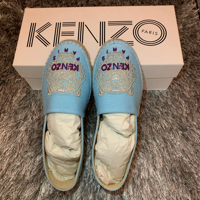 KENZO(ケンゾー)のKENZO ケンゾー スリッポン 靴 35 水色 ライトブルー レディースの靴/シューズ(スリッポン/モカシン)の商品写真