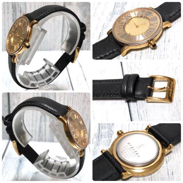 Saint Laurent(サンローラン)の【美品】サンローラン 腕時計 ラウンドフェイス ゴールド レディースのファッション小物(腕時計)の商品写真