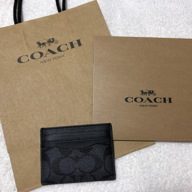 COACH(コーチ)のCOACH コーチ カードケース パスケース 定期入れ ブラック バレンタイン メンズのファッション小物(名刺入れ/定期入れ)の商品写真