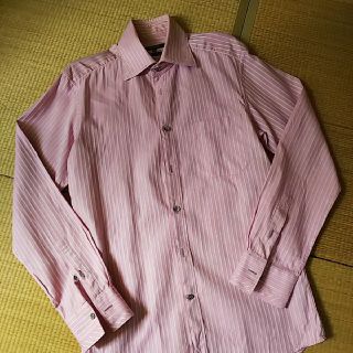 コムサメン(COMME CA MEN)の【美品】コムサメン ストライプドレスシャツ Mサイズ(シャツ)