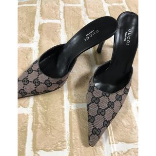 グッチ(Gucci)のGUCCI グッチ モノグラムミュール パンプス36 2/1サイズ 23.5cm(ハイヒール/パンプス)