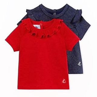 プチバトー(PETIT BATEAU)のプチバトー 19SS 半袖カットソー2枚組 24m 新品(Ｔシャツ)