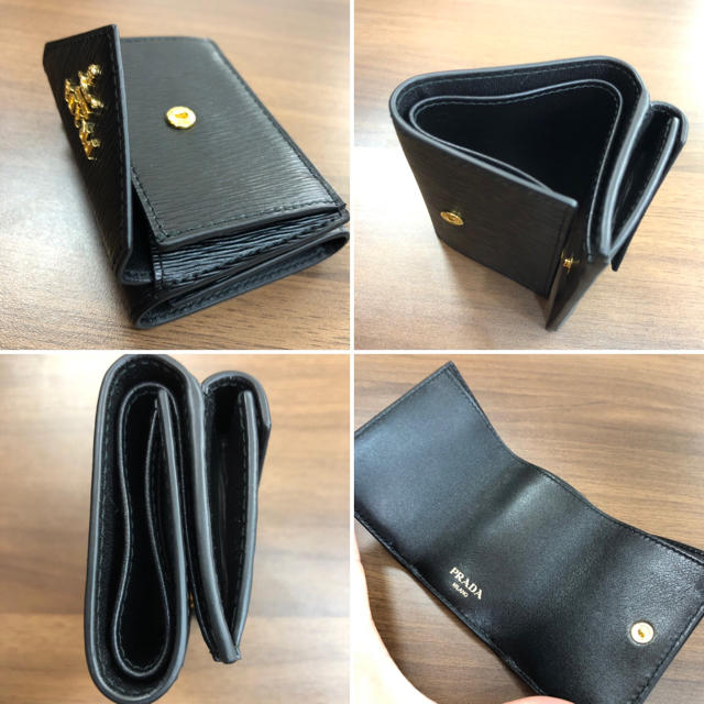 PRADA プラダ レザー ミニ 財布 ウォレット 1MH021 黒 未使用品