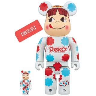 メディコムトイ(MEDICOM TOY)の【限定品】BE@RBRICK 着ぐるみペコちゃん100% & 400%　白メッキ(キャラクターグッズ)