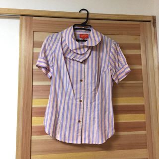 ヴィヴィアンウエストウッド(Vivienne Westwood)のヴィヴィアン 襟元変形シャツ(シャツ/ブラウス(半袖/袖なし))