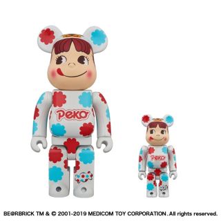 フジヤ(不二家)のBE@RBRICK 着ぐるみ ペコちゃん ミルキー 白メッキ 100％ 400%(その他)