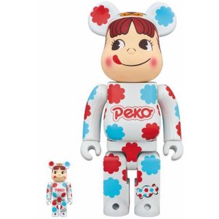 フジヤ(不二家)のBE@RBRICK 着ぐるみ ペコちゃん ミルキー 白メッキ 100％＆400%(その他)