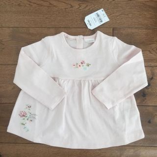 ネクスト(NEXT)の新品♡next♡長袖チュニック Tシャツ ピンク お花刺繍付き(シャツ/カットソー)