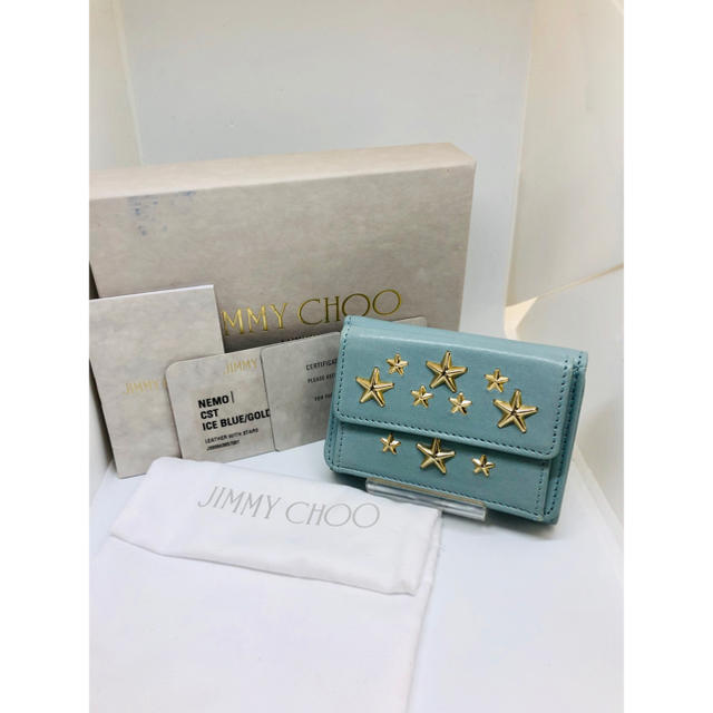 JIMMY CHOO(ジミーチュウ)のJIMMY CHOO/ジミーチュウ スタッズ コンパクト財布 美品 正規品 レディースのファッション小物(財布)の商品写真