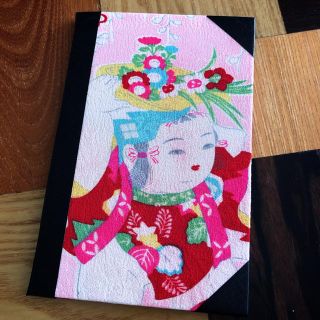 ハンドメイド 和柄ノート(ピンク花柄)(その他)