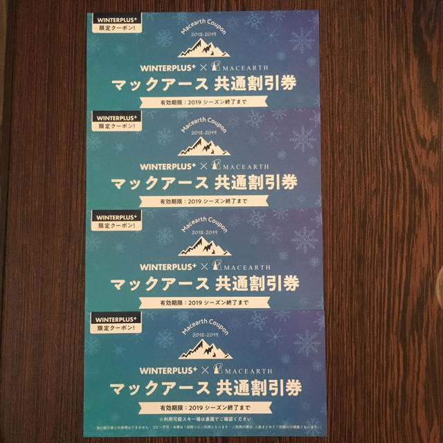 マックアース 共通リフト券・割引券セット チケットの施設利用券(スキー場)の商品写真