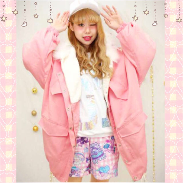 PUNYUS(プニュズ)のDecorative♡デコラティブ♡かわいいピンクのモッズコート♡spank! レディースのジャケット/アウター(モッズコート)の商品写真