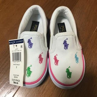 ポロラルフローレン(POLO RALPH LAUREN)の新品未使用 ラルフローレン 子供靴 スニーカー サイズ7 (スリッポン)