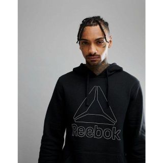 リーボック(Reebok)の送料込 XSサイズ リーボック(Reebok)ロゴ パーカー ブラック(パーカー)