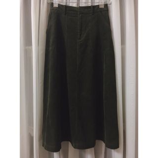 ザラ(ZARA)のZARA  ザラ  スカート  コーデュロイ  カーキ(ロングスカート)