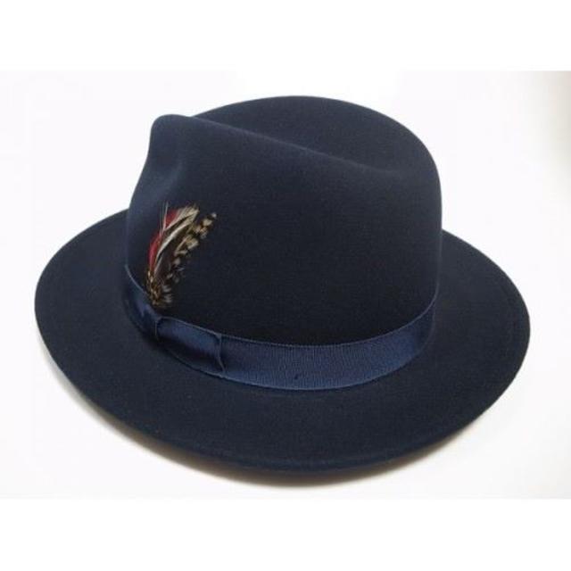 NEW YORK HAT - ニューヨークハットLite Felt Fedora中折れ ネイビー L